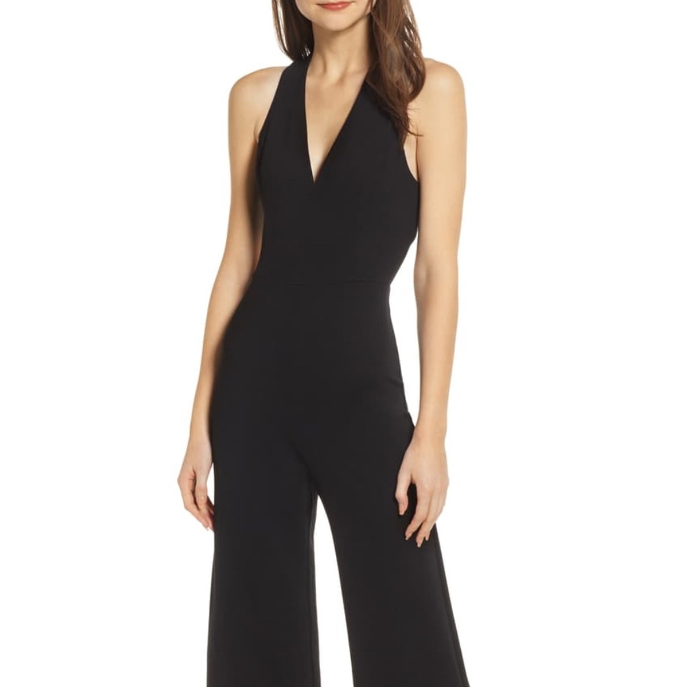 Black Stretch Wide Leg Jumpsuit - Socialite Sz L